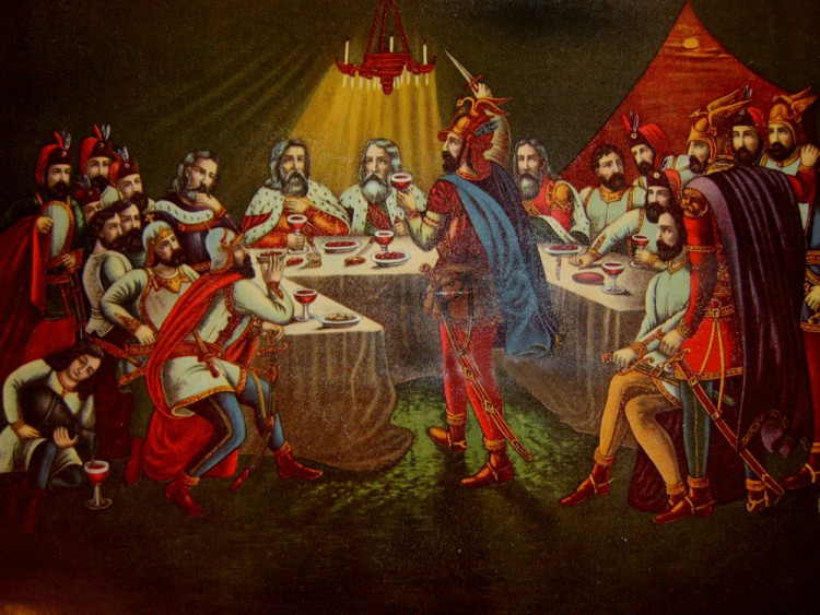 Adam Stefanović's 1871 painting Kneževa večera, The Prince's Supper